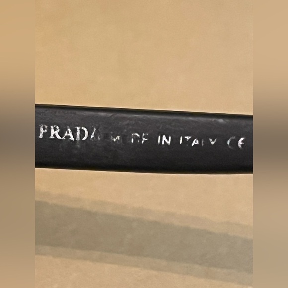 Prada PS 02ZS Men's Rectangular Polarised Sunglasses Black/Red - Picture 7 of 15